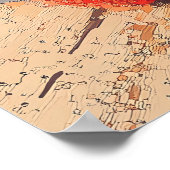 サンライトの窓のリンゴのポインティリズムバスケット ポスター (角)