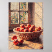 サンライトの窓のリンゴのポインティリズムバスケット ポスター (正面)