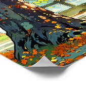 サンライトオータム – 自然イラストレーションスタイルアート ポスター (角)