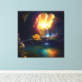 サンライトカバーンフラワー美しい1 キャンバスプリント (インサイチュ (ウッドフロア))