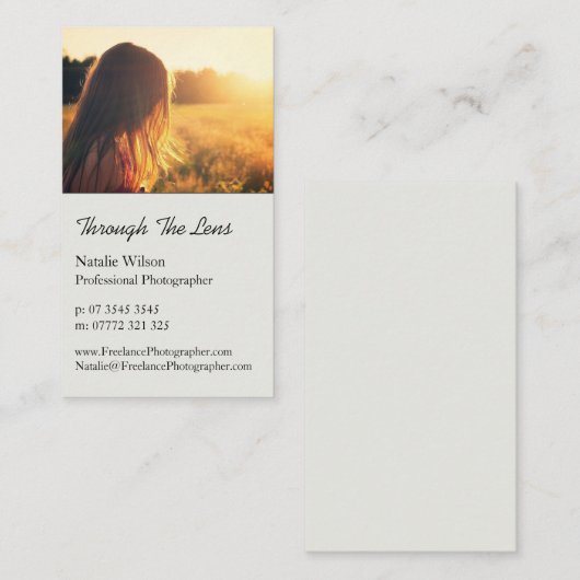 サンライトガールポートレートプロ写真用名刺 名刺 (正面/裏面)