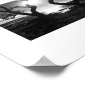 サンライトショアハワイモノクロ写真 ポスター (角)