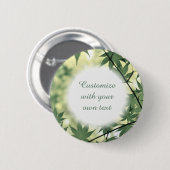 サンライトスルー葉メープルカスタム文字 缶バッジ (正面&裏面)