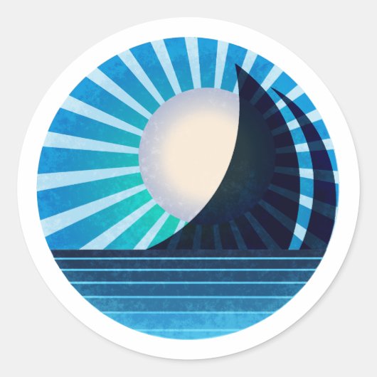 サンライトセイルステッカー真夜中 ラウンドシール (正面)