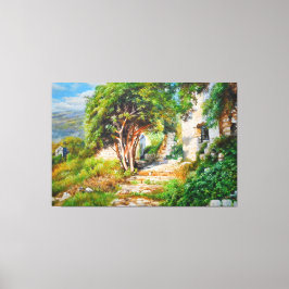 サンライトツリーの古代遺跡 – 油絵 キャンバスプリント