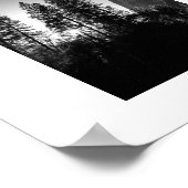 サンライトツリーヨセミテモノクロ写真 ポスター (角)