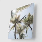 サンライトパームジャングル#1 #tropical #wall #art スクエア壁時計 (傾斜)