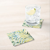 サンライトパームズパームツリー葉 スクエアペーパーコースター (インサイチュ)