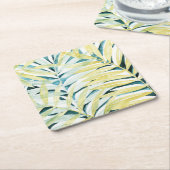 サンライトパームズパームツリー葉 スクエアペーパーコースター (アングル)