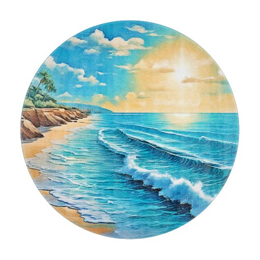 サンライトビーチ波デザイン カッティングボード (正面)