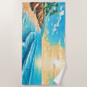 サンライトビーチ波デザイン ビーチタオル (正面)