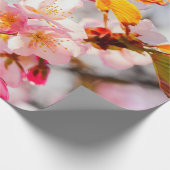 サンライトピンク桜の花。さくらんぼ花 ラッピングペーパー (角)