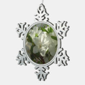 サンライトホワイトツツツツツジ美しい春の花 スノーフレークピューターオーナメント (右)