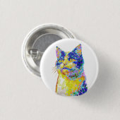 サンライトボタン内の猫 缶バッジ (正面&裏面)