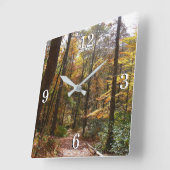 サンライト秋トレイルインローレルヒル州パーク スクエア壁時計 (傾斜)