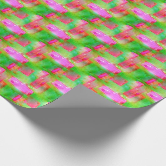 サンライト絵を描抽象芸術黄、ピンク ラッピングペーパー (角)