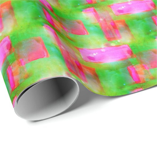 サンライト絵を描抽象芸術黄、ピンク ラッピングペーパー (ロールコーナー)