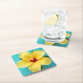 サンライト美しい鮮やか：イエローハイビスカス ペーパーコースター (インサイチュ)
