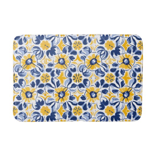 💙💛サンライト開花アズレホス バスマット (正面)
