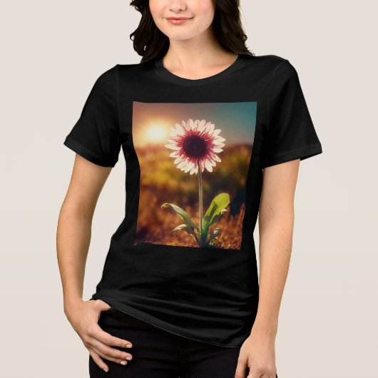 "サンライト開花:夢の進化" – 女性 トライブレンドTシャツ (正面)