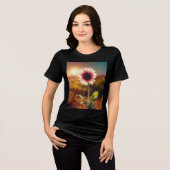 "サンライト開花:夢の進化" – 女性 トライブレンドTシャツ (正面全面)