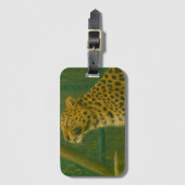 サンライト静寂 – 森林光の中のユキヒョウ ラゲッジタグ (正面縦)