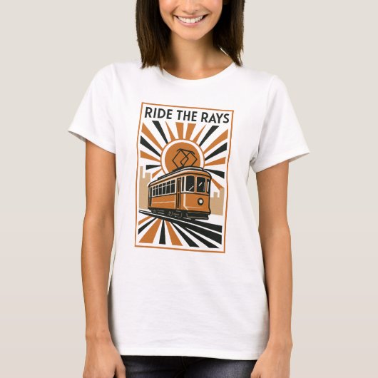 サンライン ストリートカー レトロ シーン Tシャツ (正面)