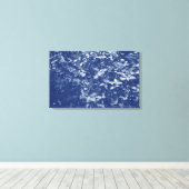 サンライ葉ト – シアノタイプ効果 キャンバスプリント (インサイチュ (ウッドフロア))
