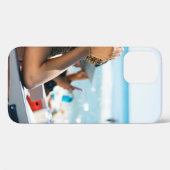 サンラウンジで寝転がって顔を覆う女 Case-Mate iPhoneケース (裏面 (横))