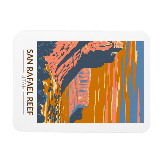 サンラファエルリーフユタトラベルアートヴィンテージ マグネット (横)