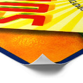 サンラベルブランドオレンジ色のフルーツクラートラベル ポスター (角)