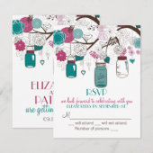 サンリア & ティール メイソンジャー 出欠確認 ウェディング 招待状 (正面/裏面)