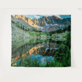 サンリッジ湖反射//野生の花 タペストリー (正面(横))