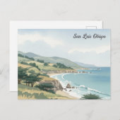 サンルイスオビスポカリフォルニアウォーターカラー ポストカード (正面/裏面)