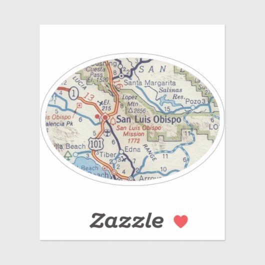サンルイスオビスポCAヴィンテージロードマップ シール (シート)