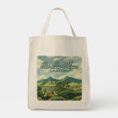 サンルイスオビスポSLOカリフォルニアセントラルコーストレトロ トートバッグ (裏面)