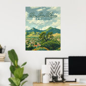 サンルイスオビスポSLOカリフォルニアセントラルコーストレトロ ポスター (ホームオフィス)