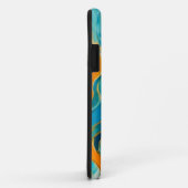 "サンルカー"ブルーグリーンオレンジ波 Case-Mate iPhoneケース (裏面/右)