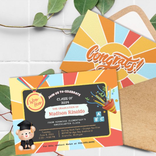 サンレイキッズエレメンタリー卒業お祝い 招待状