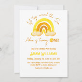 サンレインボーのまわりにバースデーパーティーの第1回 招待状 (正面)