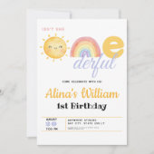 サンレインボーは彼女はOnederful 1st誕生日ではない 招待状 (正面)