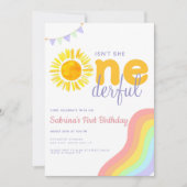 サンレインボーイズ彼女オンダーフルファースト誕生日 招待状 (正面)