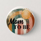 サンレインボーベビーシャワーママになる 缶バッジ (正面)