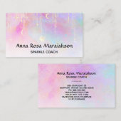 *~*サンレインボー金ゴールドスパークルグリッタームーンユニコーン 名刺 (正面/裏面)