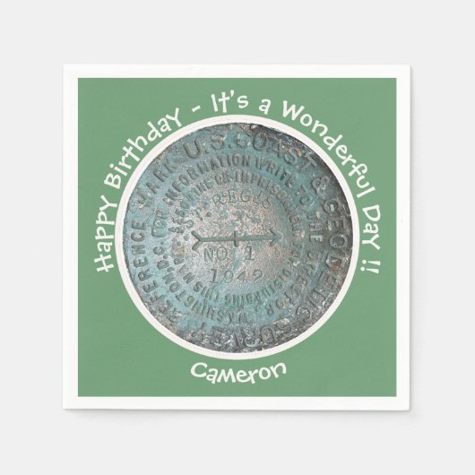 サンレジスマウンテンUSGSベンチマークパーティー項目 スタンダードカクテルナプキン (正面)