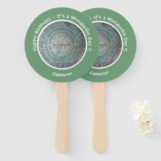 サンレジスマウンテンUSGSベンチマークパーティー項目 ハンドファン (正面&裏面)