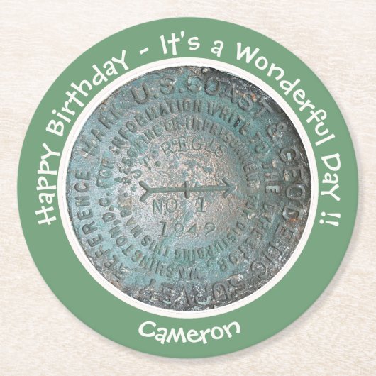 サンレジスマウンテンUSGSベンチマークパーティー項目 ラウンドペーパーコースター (正面)