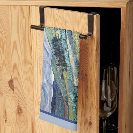 サンレミーバイビンセントヴァンゴッホからの風景 キッチンタオル (三つ折り)