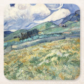 サンレミーバイビンセントヴァンゴッホからの風景 スクエアペーパーコースター (正面)