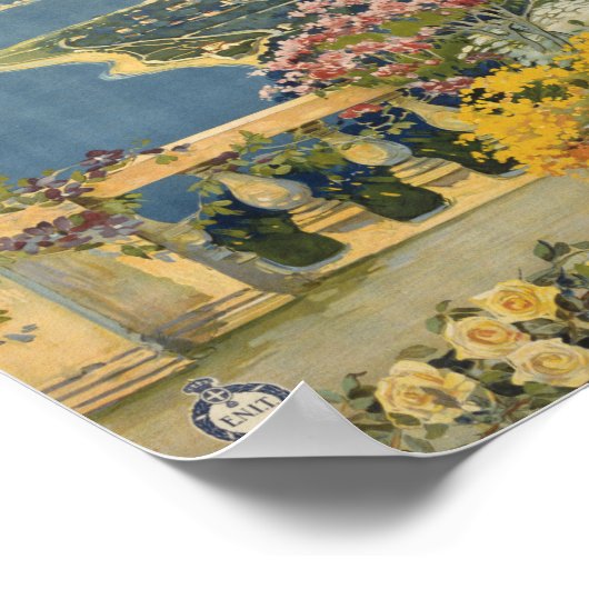 サンレモイタリアヴィンテージ旅行アート ポスター (角)